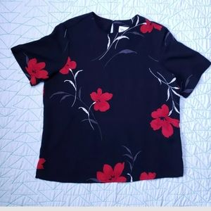 TanJay Floral Print Blouse Top